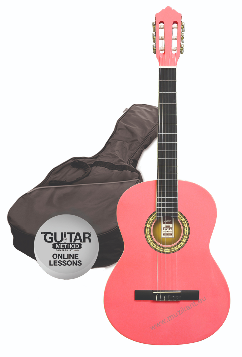 Klasická gitara paket 1/2 Ashton SPCG 12 PK Pack ružová