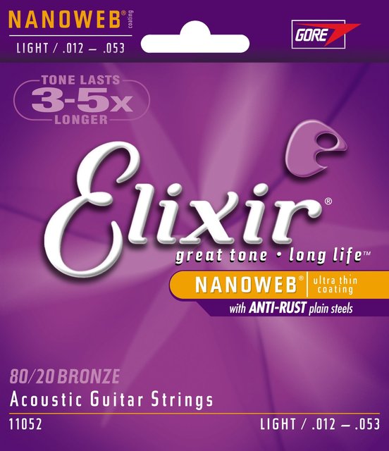 Elixir Acoustic NANOWEB 80/20 Bronze Light