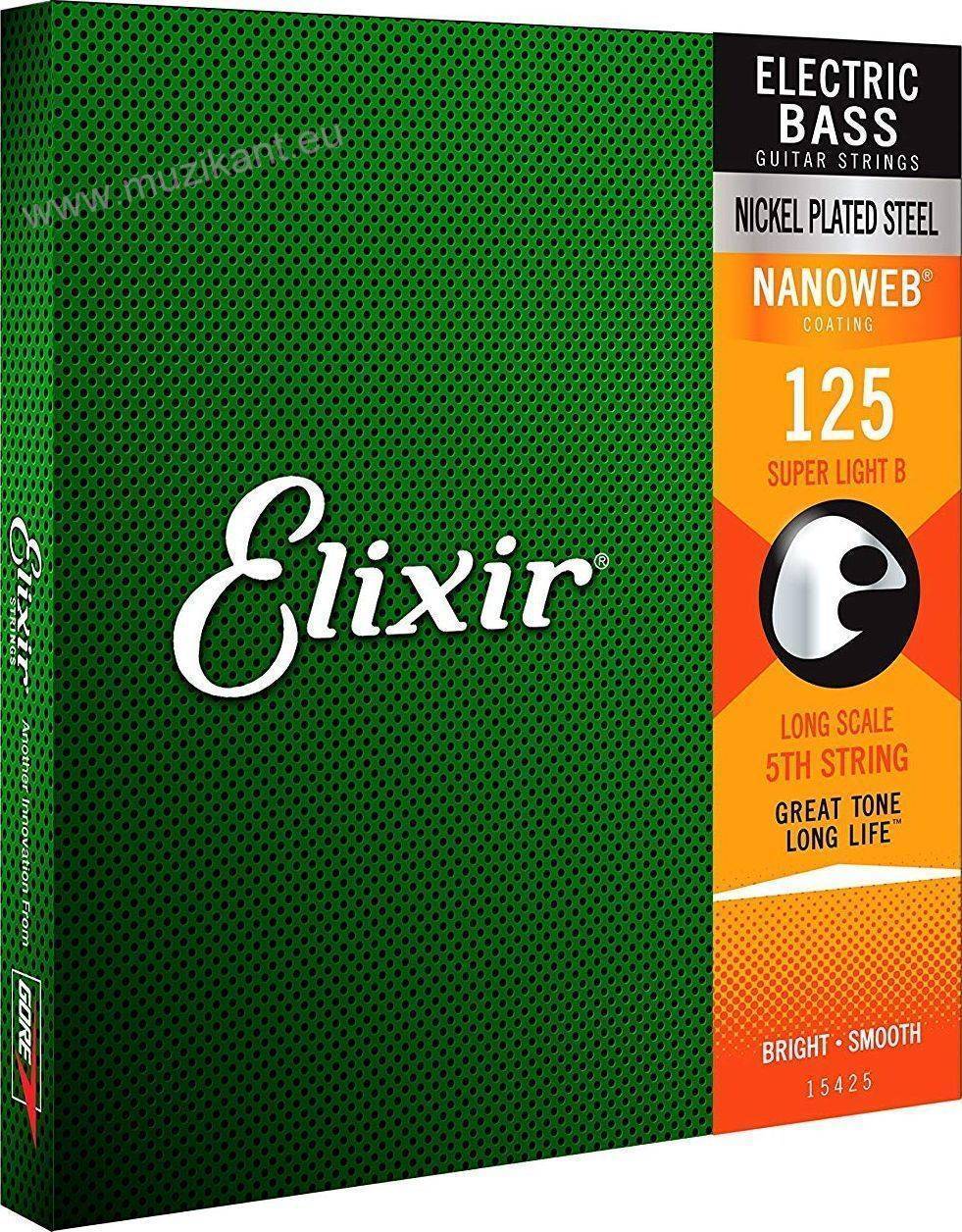 Elixir 15425 Electric Bass String Super Light B .125