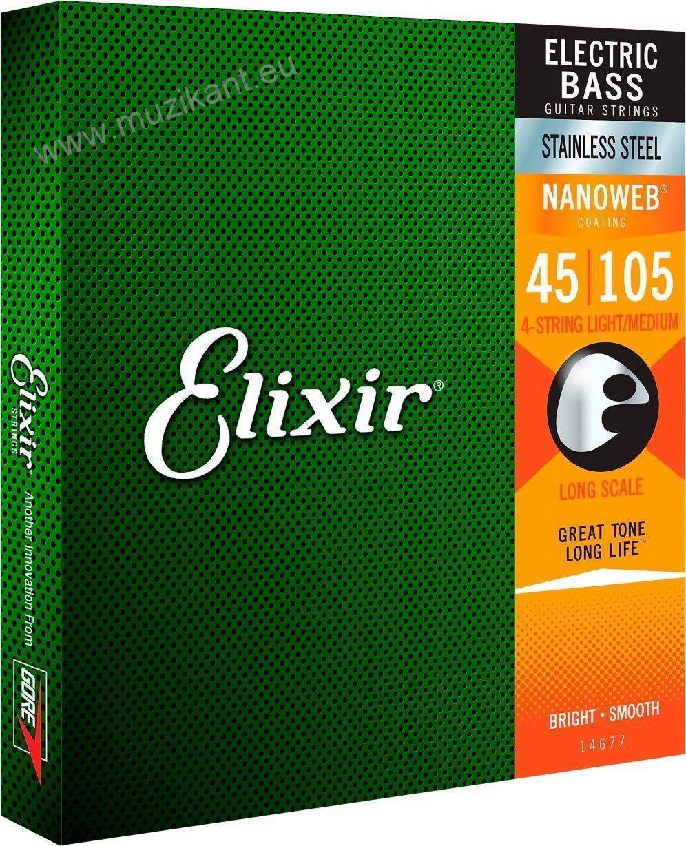 Elixir 14677 Bass NANOWEB Stainless Steel Medium/Long Scale