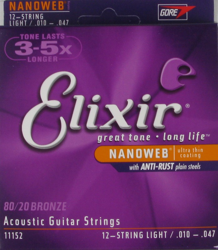 Elixir Acoustic Bronze Nanoweb 80/20 sada strún pre 12-strunovú akustickú gitaru