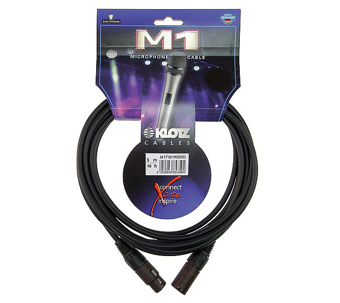 KLOTZ - M1FM1K0500 - mikrofónny kábel 5 m; XLR(F) - XLR (M); NEUTRIK