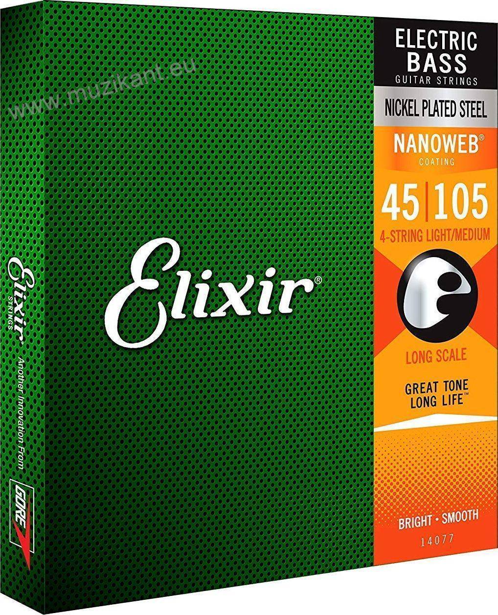 Elixir Bass 14077 NANOWEB Medium/Long Scale