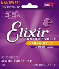 Elixir Anti-Rust Nanoweb sada strún pre akustickú gitaru